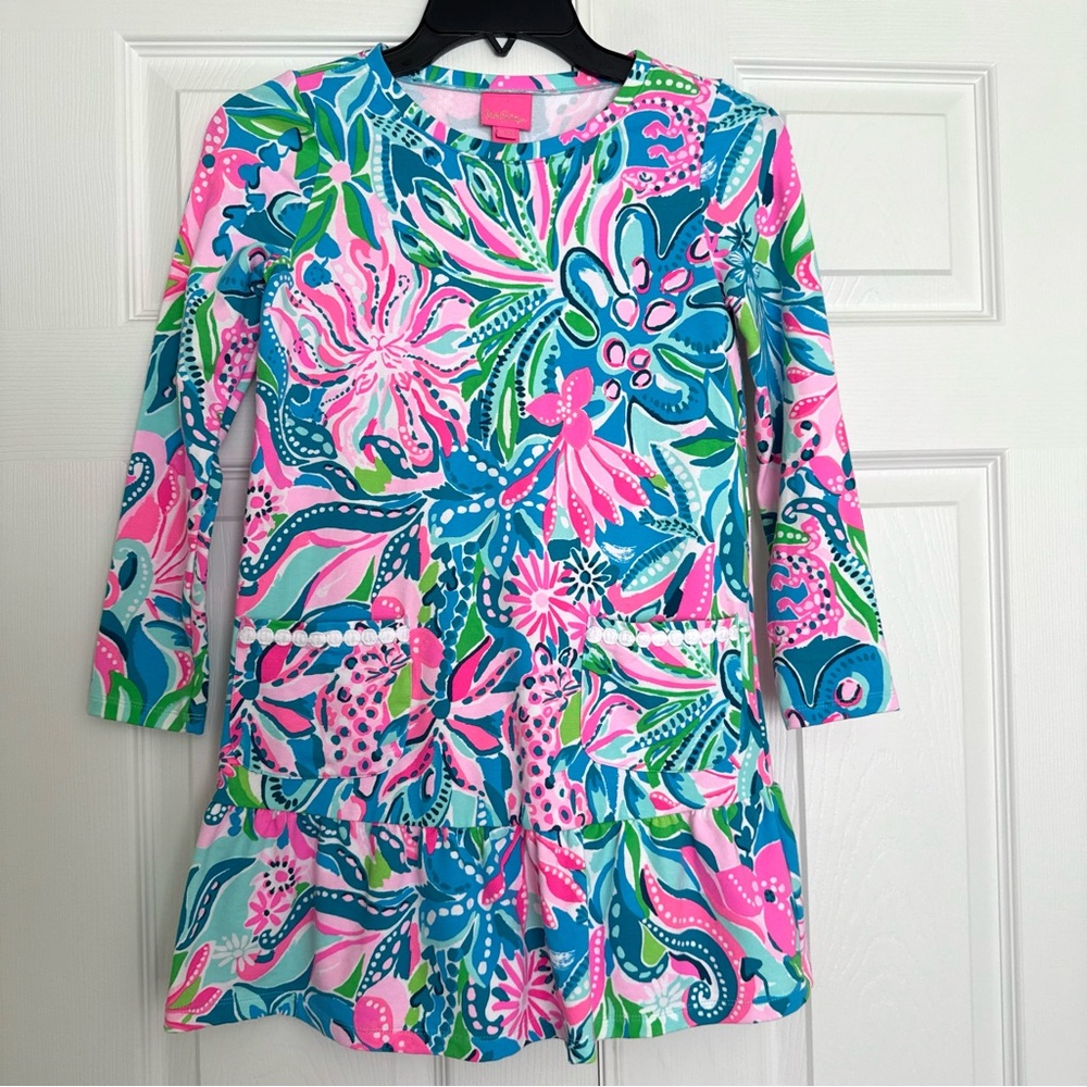 “Like new” Lilly Pulitzer Vira Dress Turquoise Oasis Golden Hour Girl